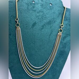 Liquid Two-Tone Gold and Silver Multi-Strand Necklace 18”